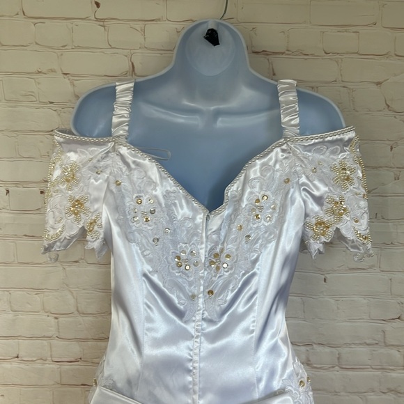 NWOT ALFRED ANGELO VTG white embellished dress size small ? no size tag - Picture 7 of 9